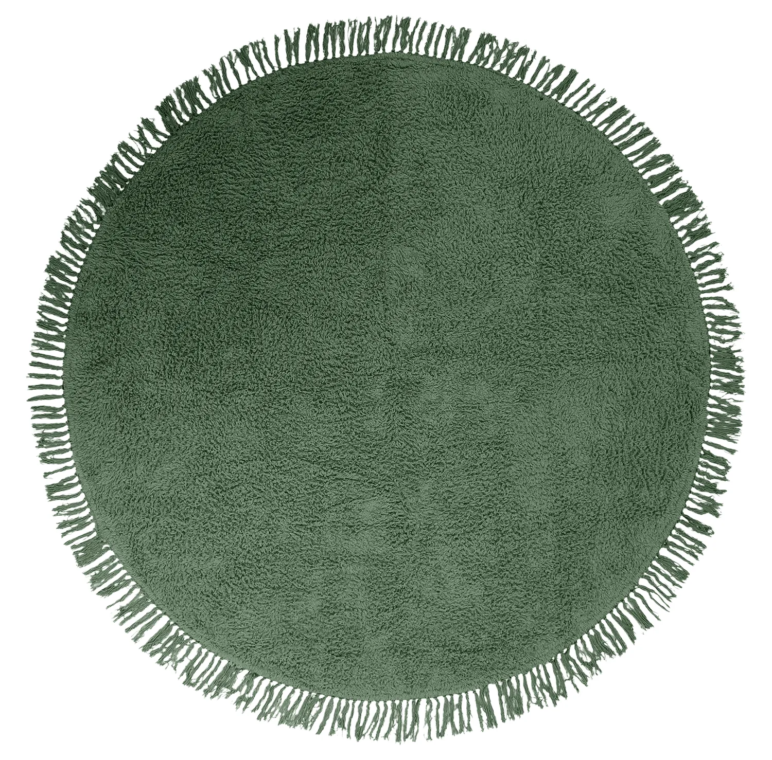 Runde tæpper - Alba Natural Cotton Shaggy (grøn)