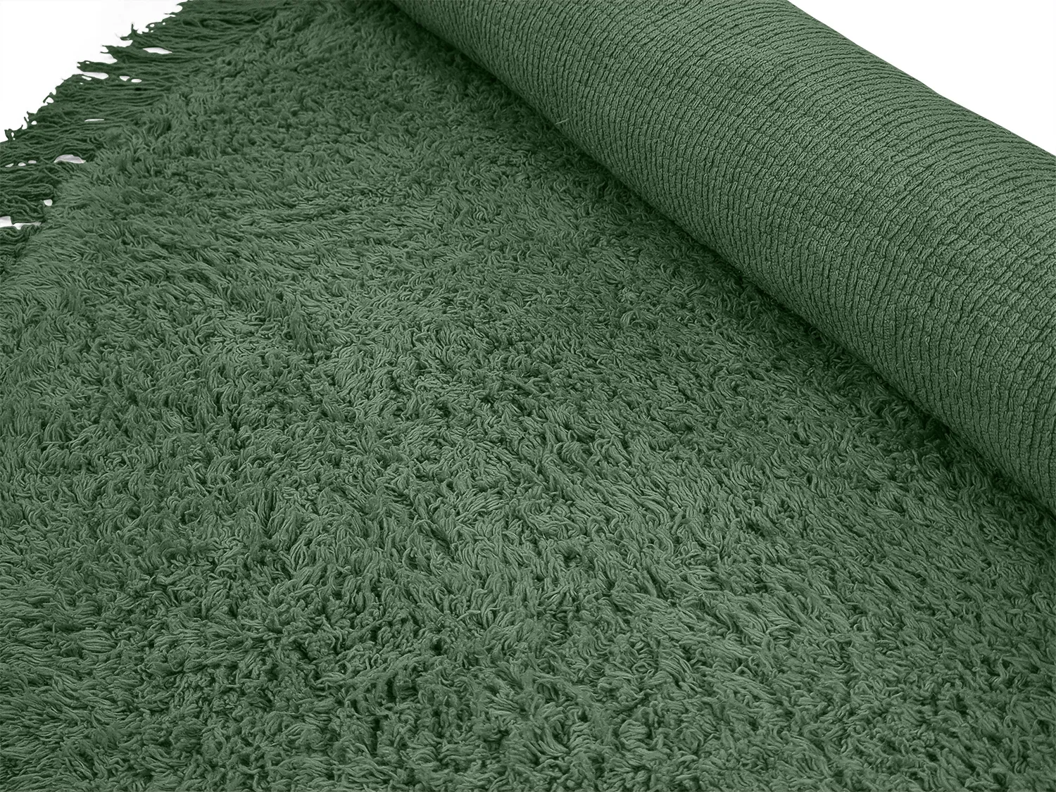 Runde tæpper - Alba Natural Cotton Shaggy (grøn)