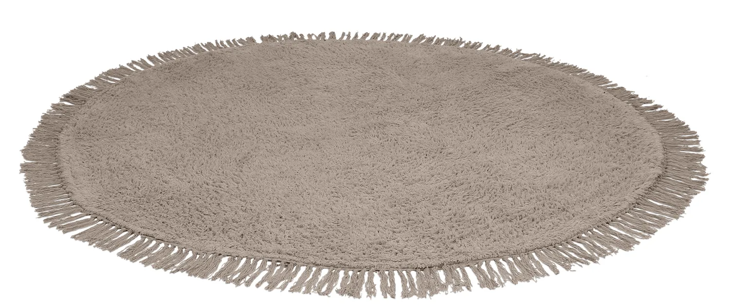 Runde tæpper - Alba Natural Cotton Shaggy (taupe)
