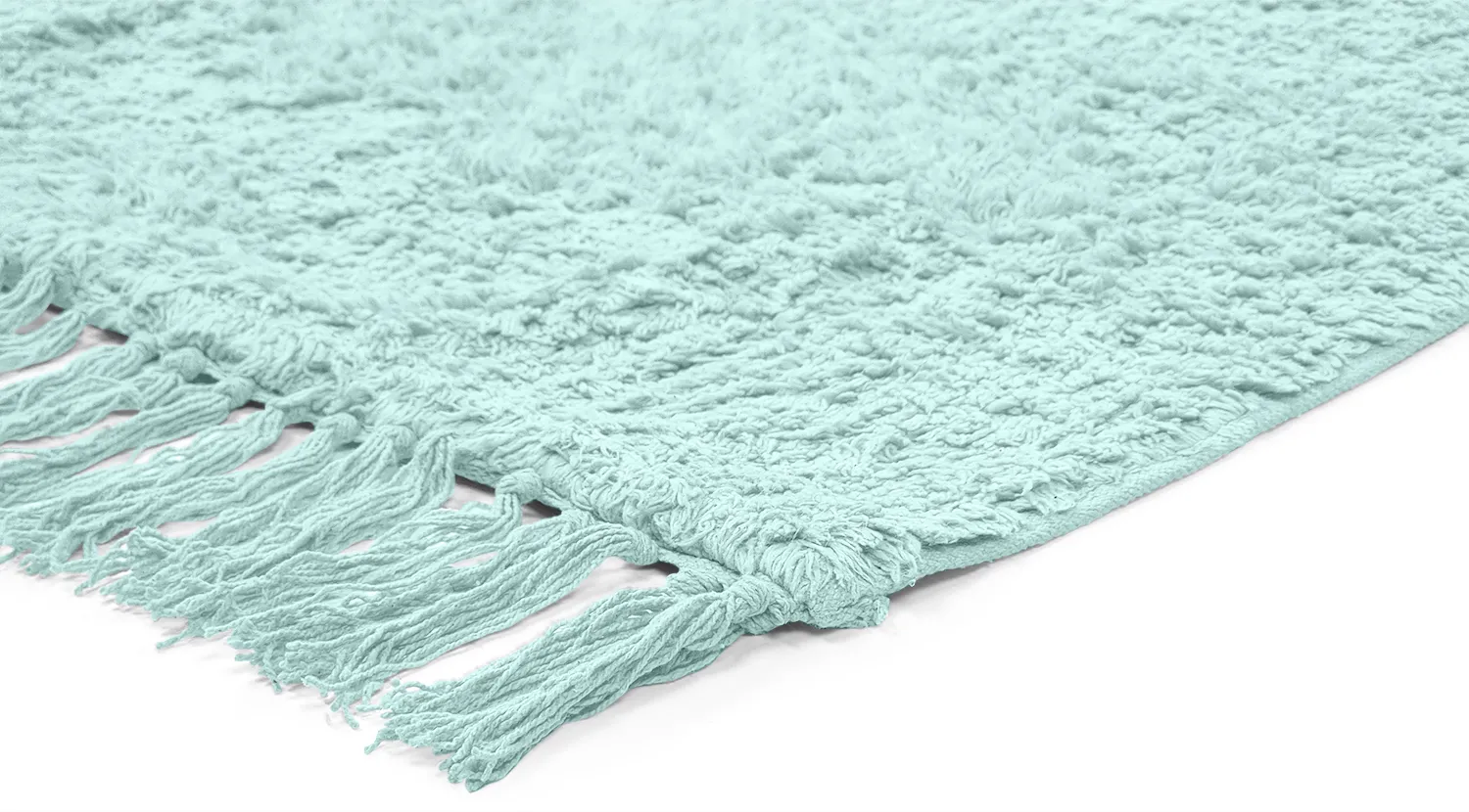 Ryatæpper - Alba Natural Cotton Shaggy (turkis)