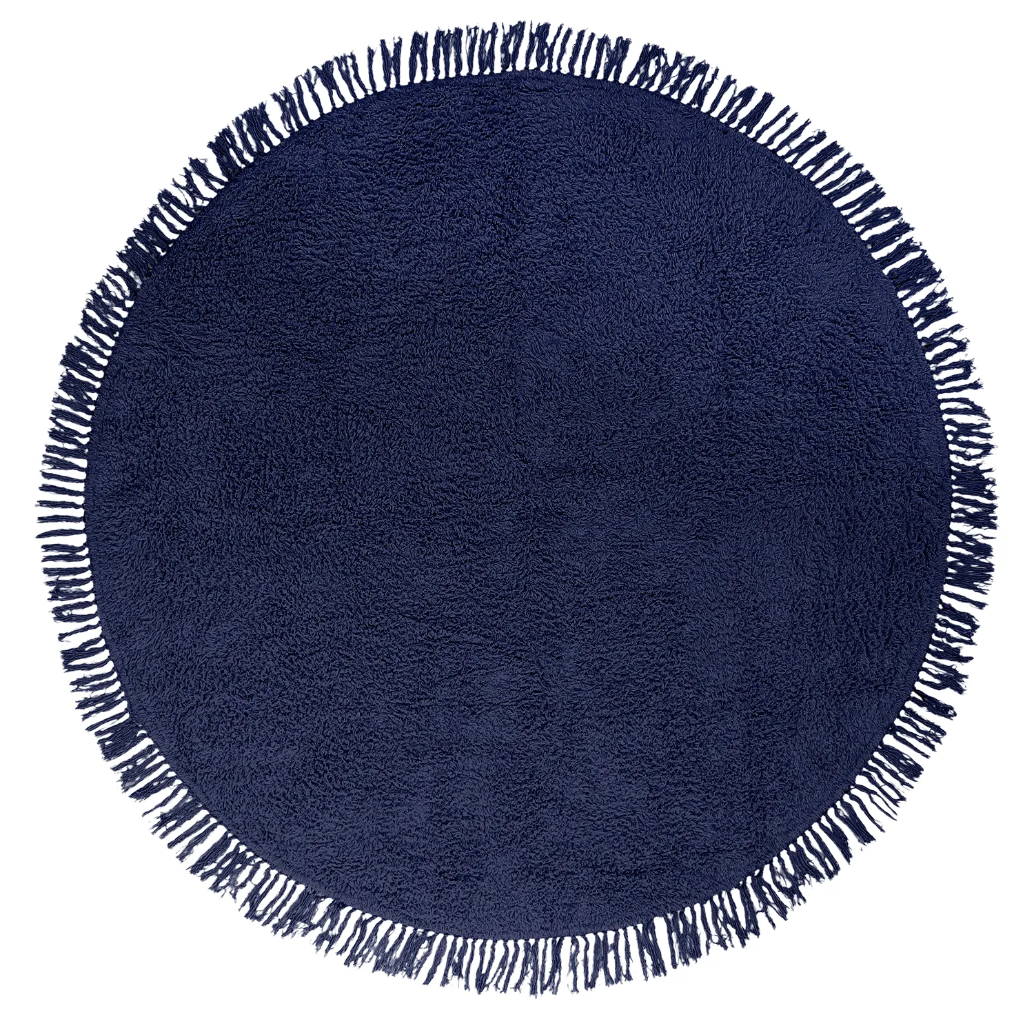 Runde tæpper - Alba Natural Cotton Shaggy (mørkeblå)