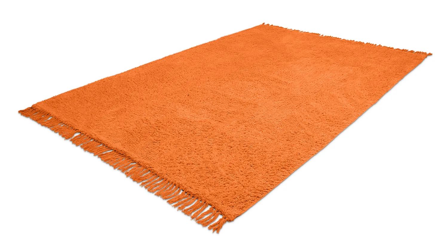 Ryatæpper - Alba Natural Cotton Shaggy (orange)