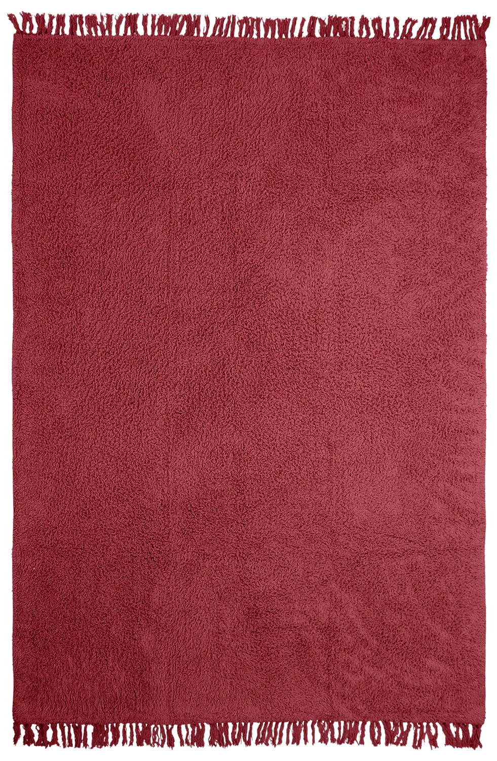 Ryatæpper - Alba Natural Cotton Shaggy (bordeaux)
