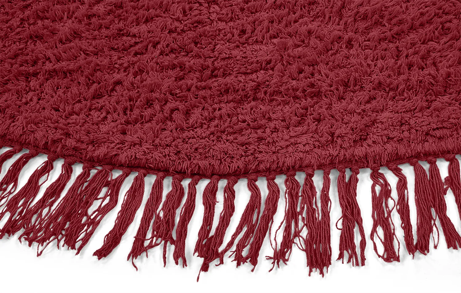 Runde tæpper - Alba Natural Cotton Shaggy (bordeaux)