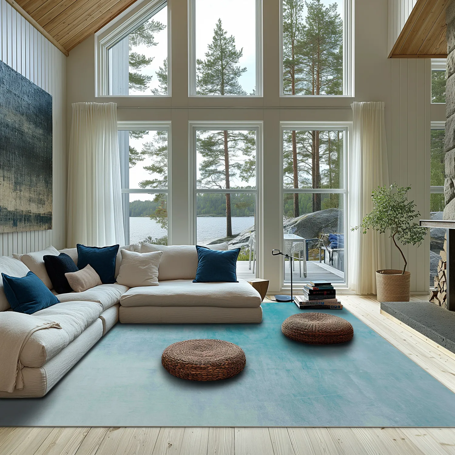 Wilton-tæppe - Artena (lyseblå)