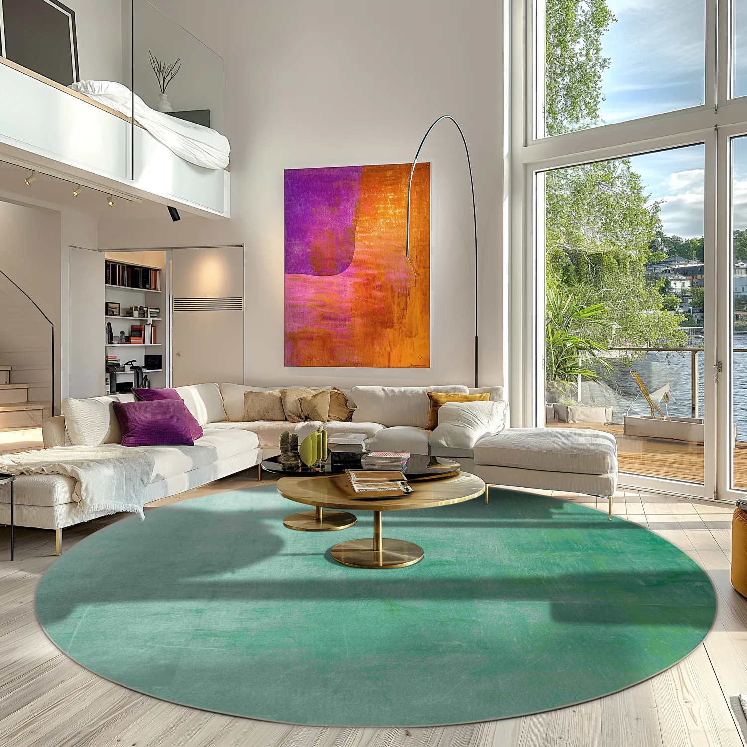 Rundt tæppe - Artena (lysegrøn)