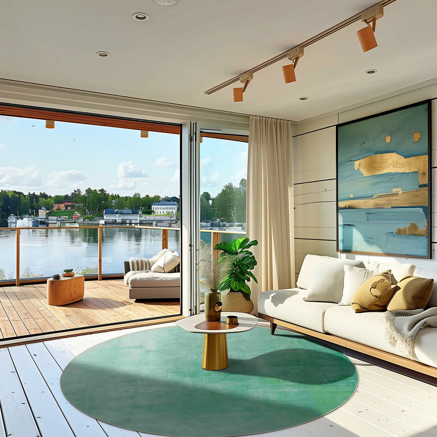 Rundt tæppe - Artena (lysegrøn)