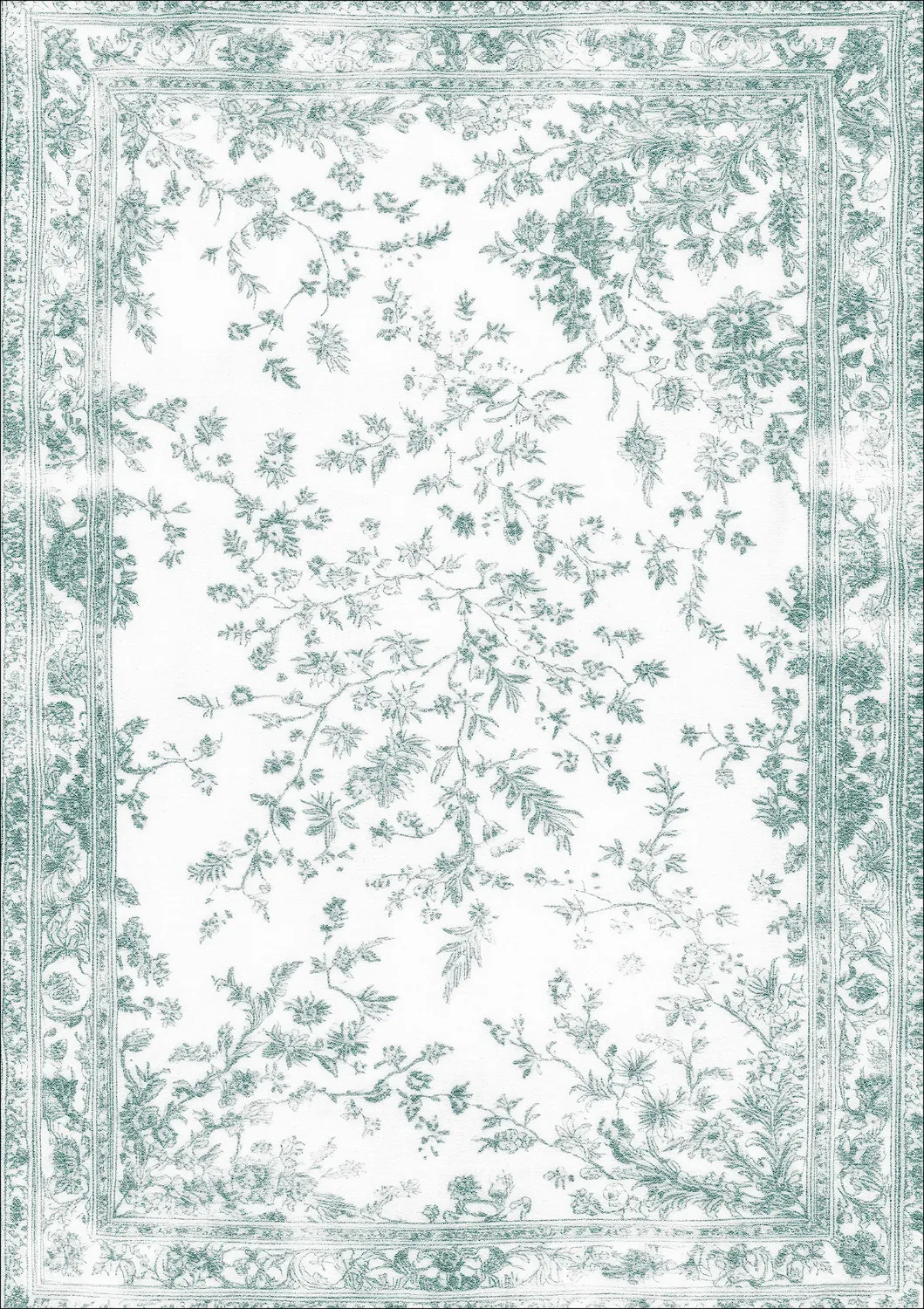 Wilton-tæppe - Tulum (lyseblå/hvid)