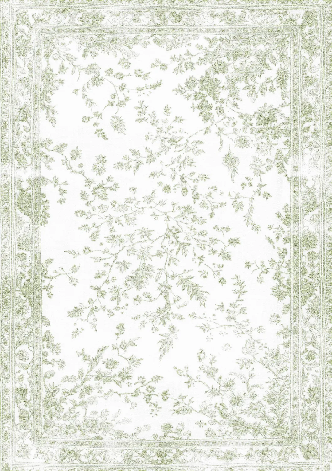Wilton-tæppe - Tulum (lysegrøn/hvid)