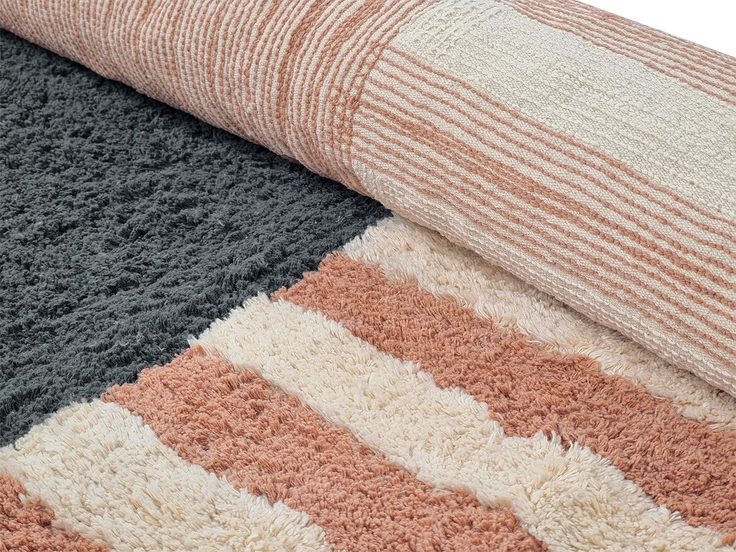 Ovalt tæppe - Osmery Natural Cotton Shaggy (multi)