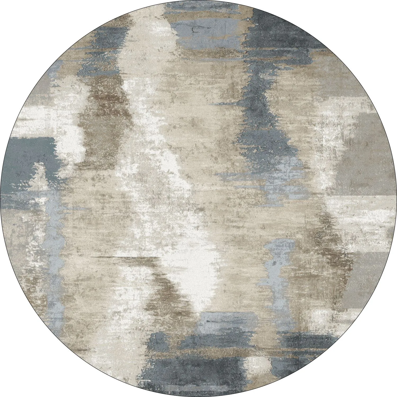 Rundt tæppe - Arwen (blå/multi)