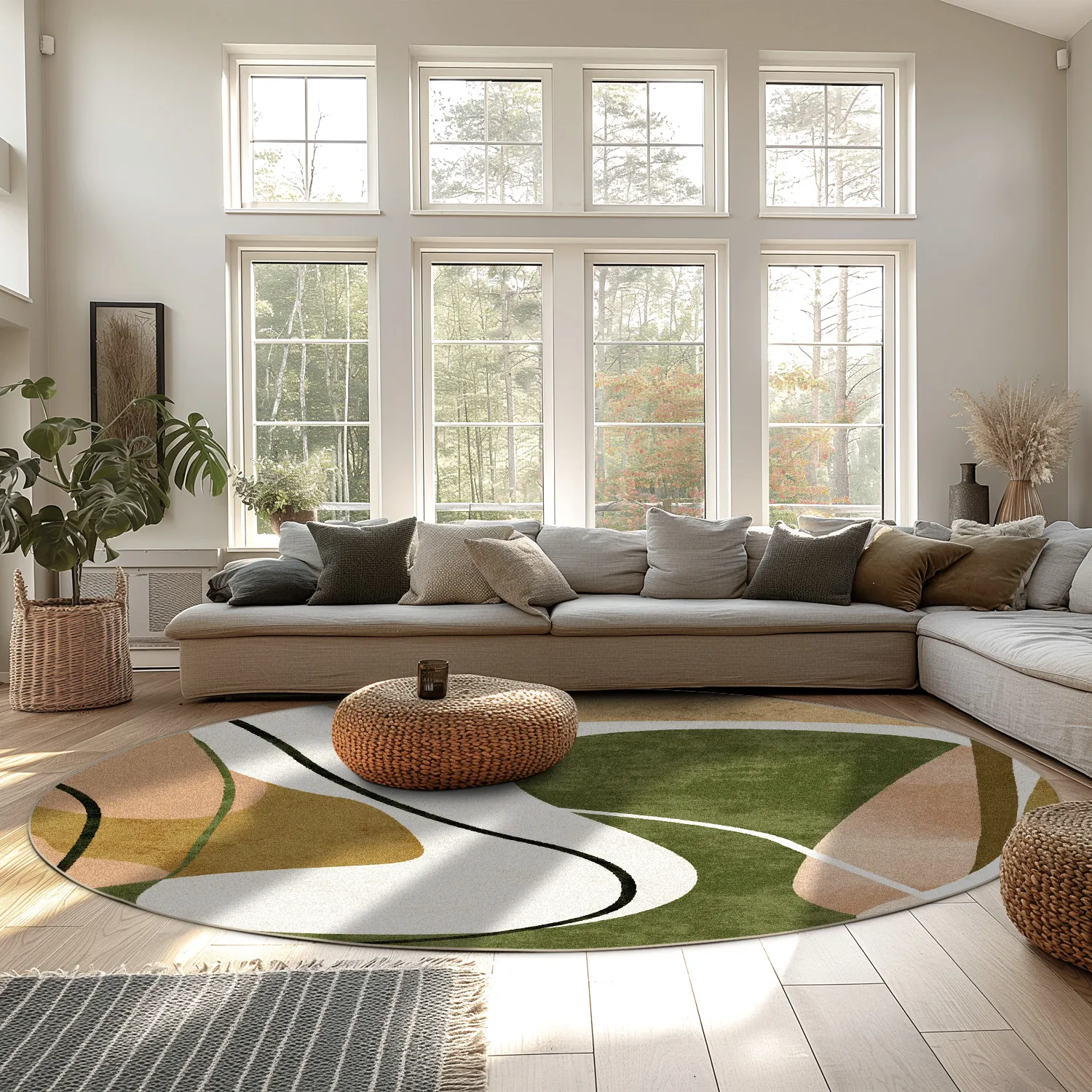 Rundt tæppe - Cressida (flerfarvet)