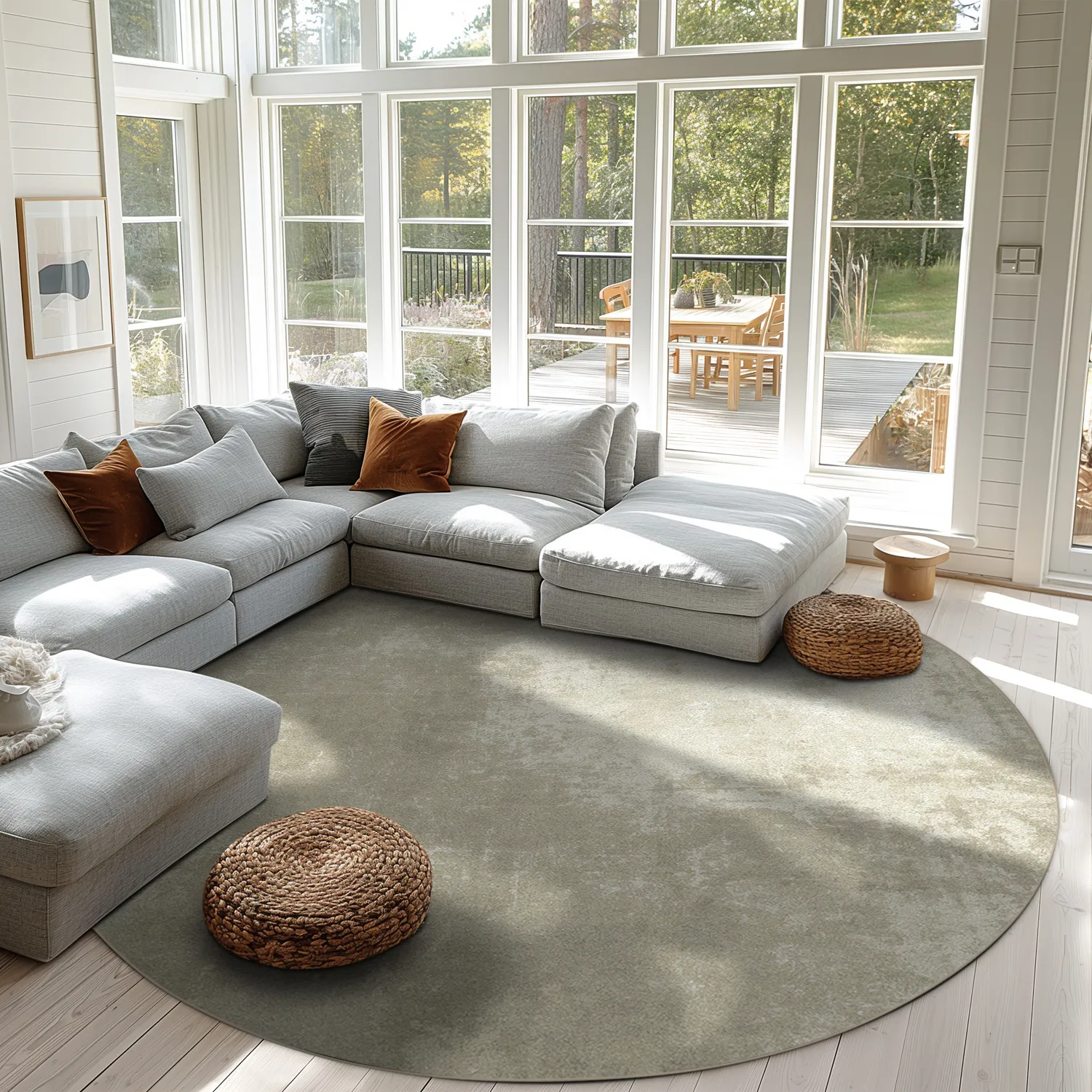 Rundt tæppe - Lynton (beige)