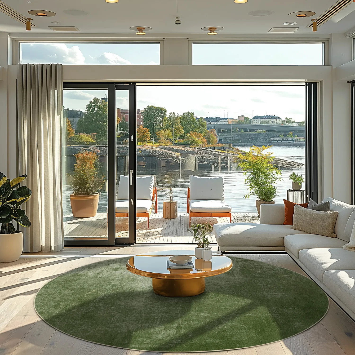 Rundt tæppe - Lynton (grøn)