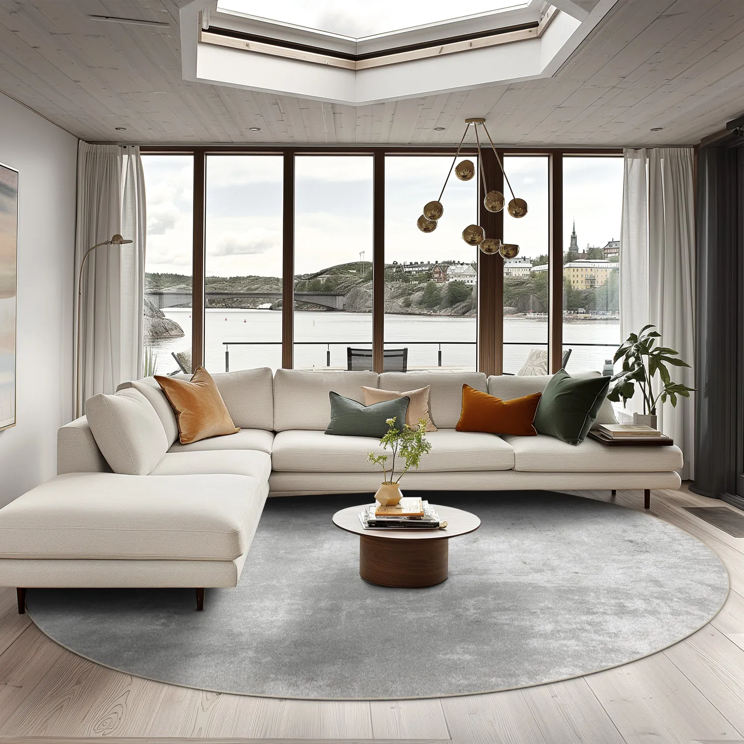 Rundt tæppe - Lynton (grå)