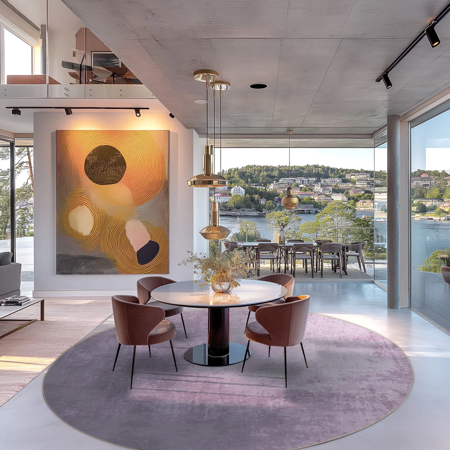 Rundt tæppe - Lynton (lys lilla)