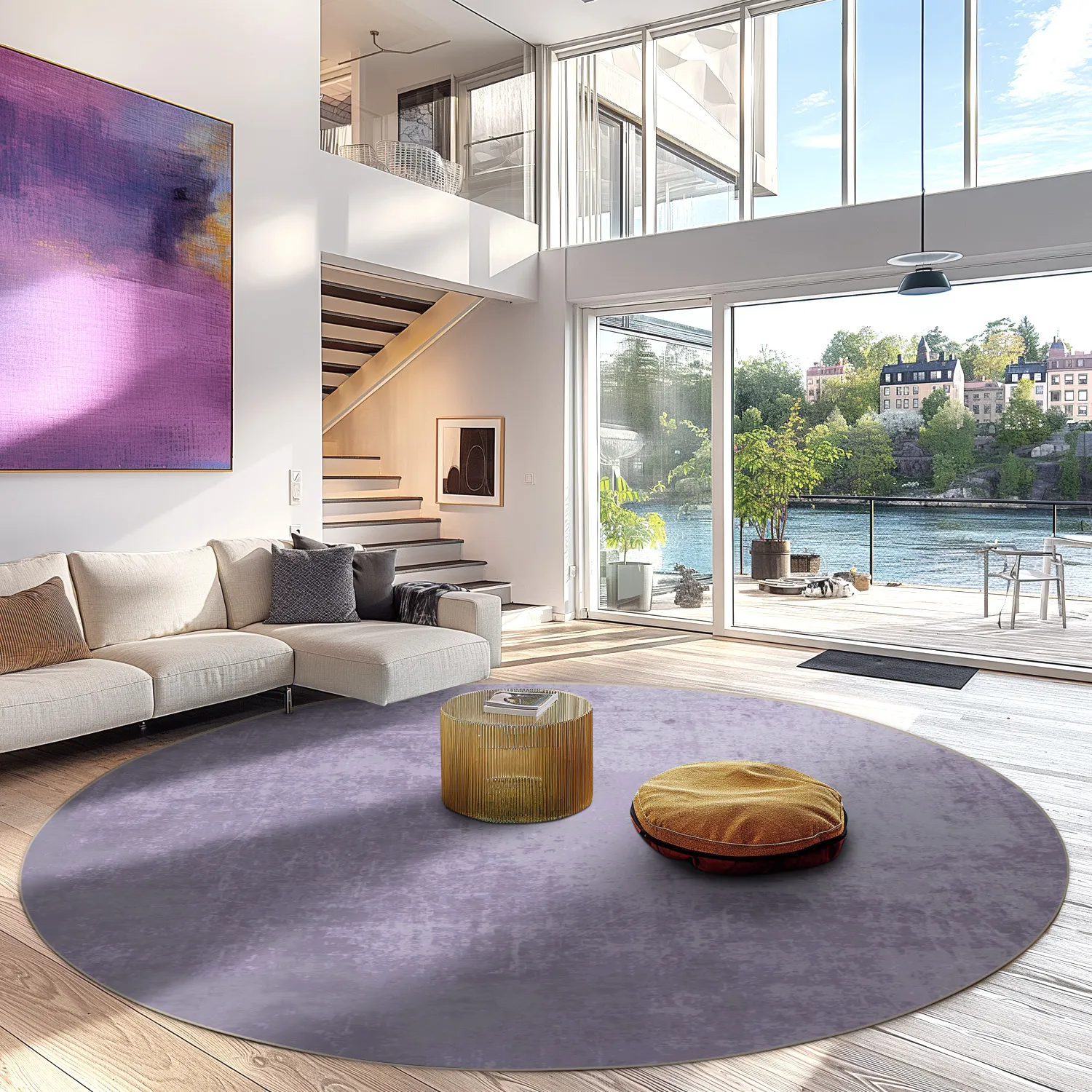 Rundt tæppe - Lynton (lys lilla)