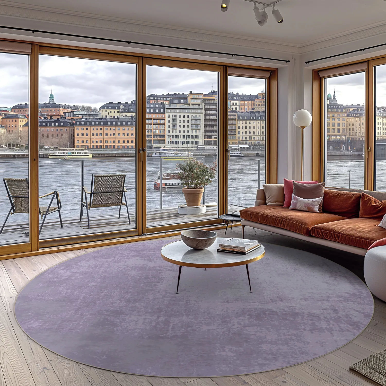 Rundt tæppe - Lynton (lys lilla)