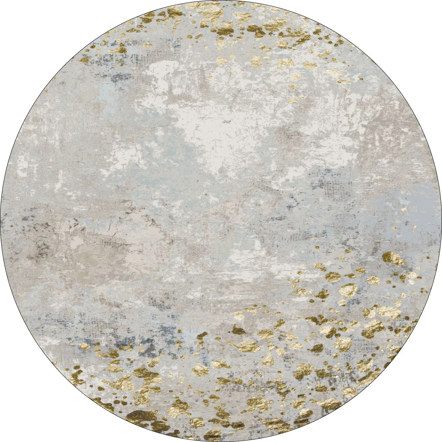 Rundt tæppe - Maude (grå/guld)