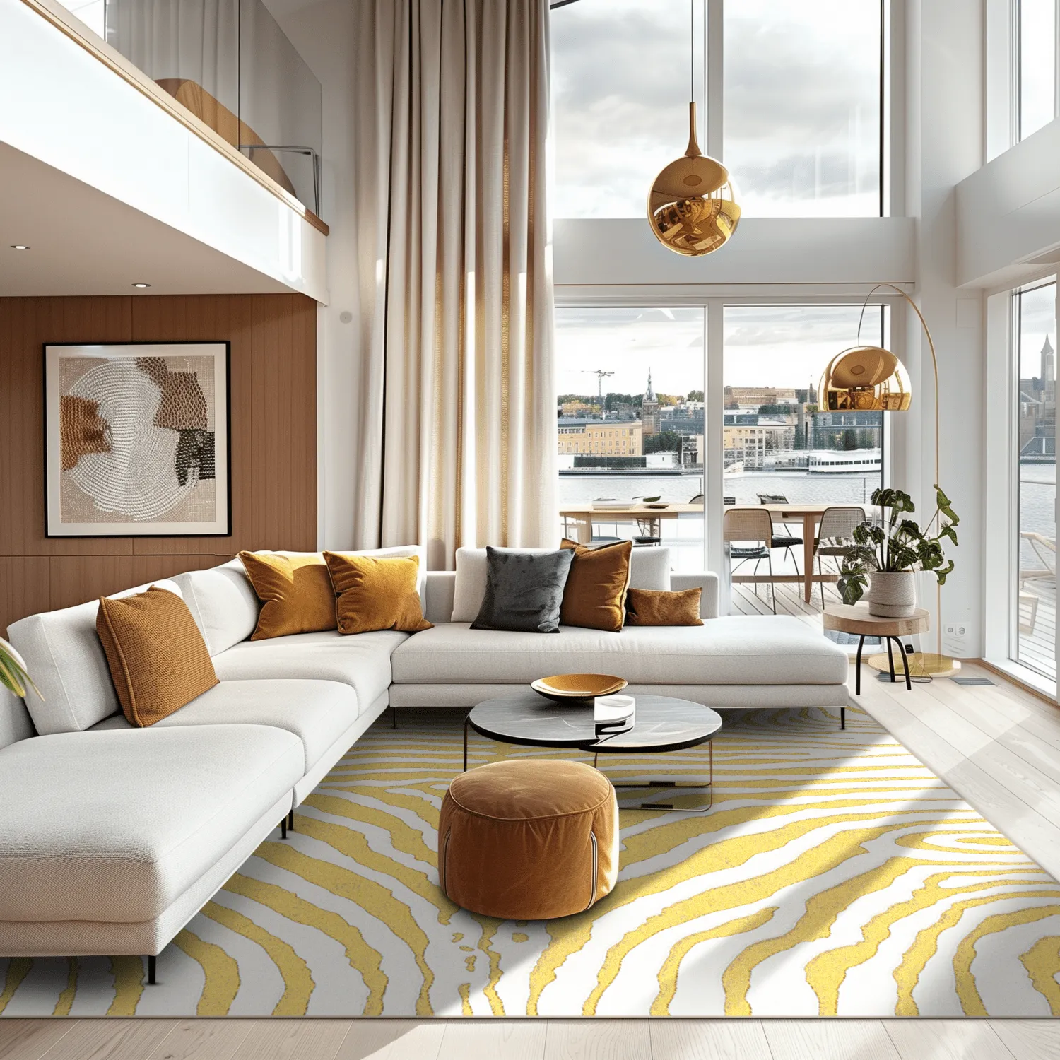 Wilton-tæppe - Zebra (gul)