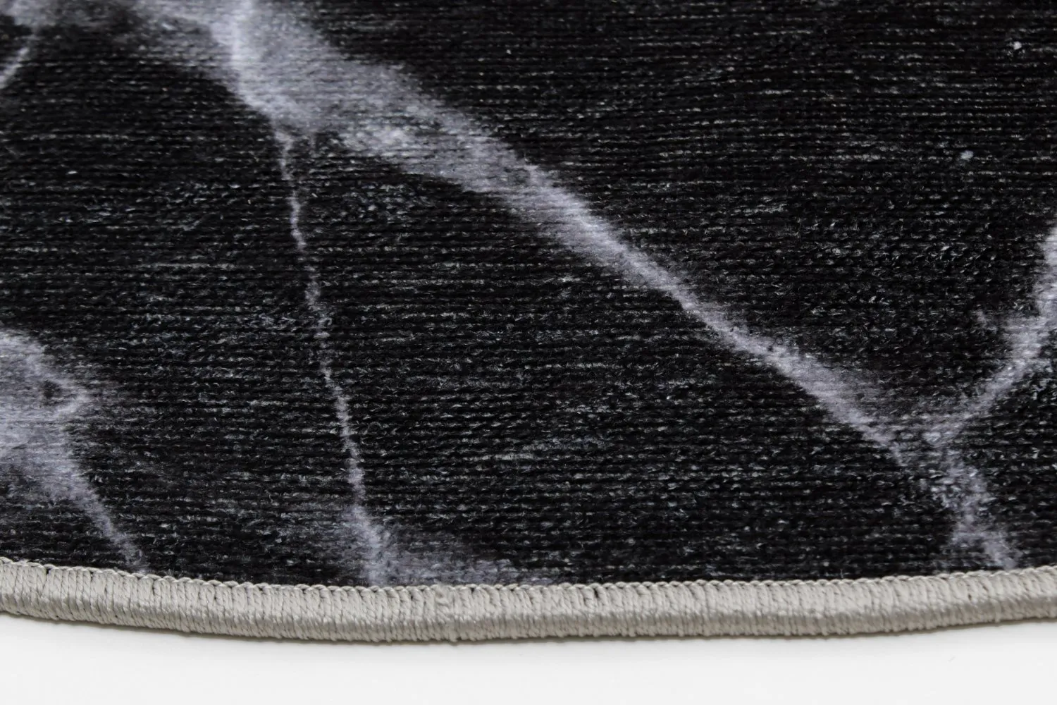 Rundt tæppe - Savino (sort/hvid/lyserød)