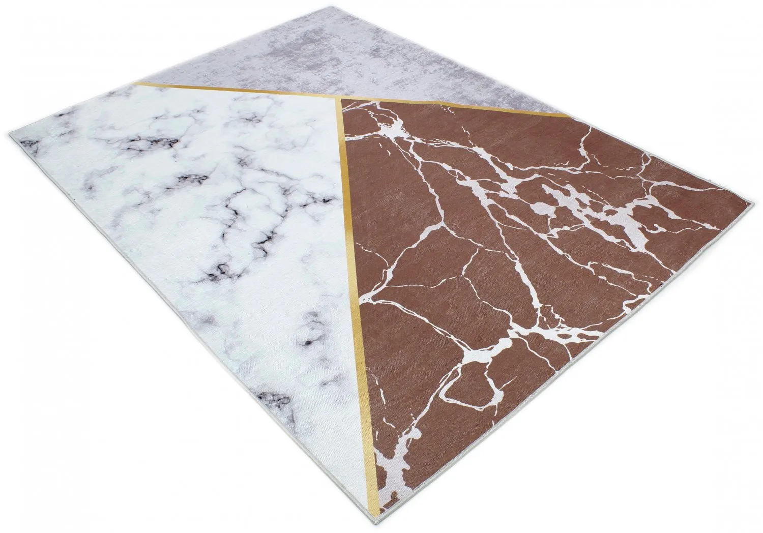 Wilton-tæppe - Savino (grå/hvid/brun)