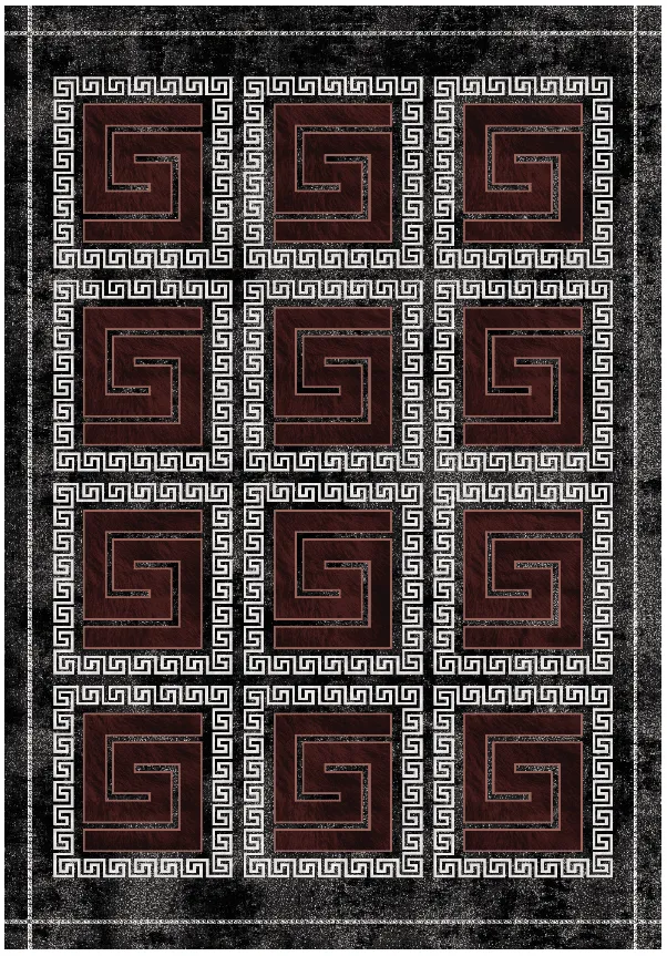 Wilton-tæppe - Milos (sort/rød)