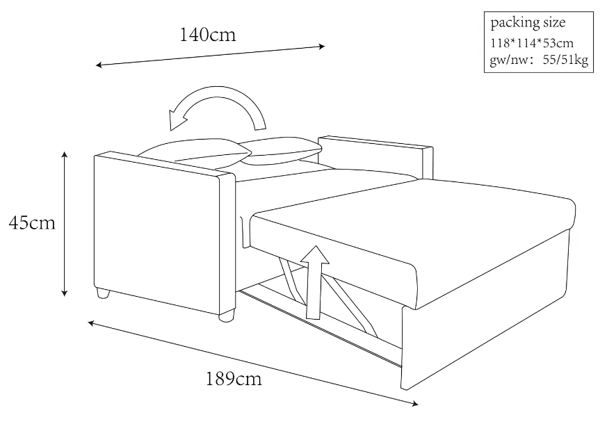 Sovesofa (lænestol) - San Francisco (hvid)