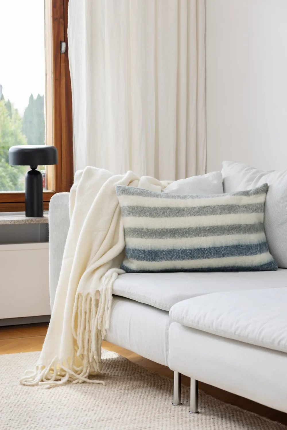 Pudebetræk i uldblanding - Monica (blå)