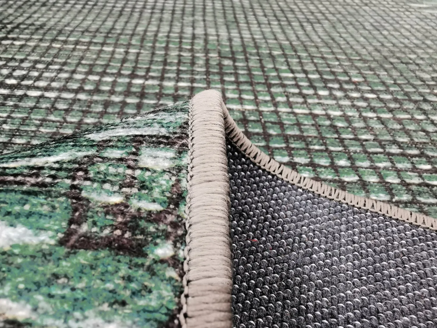 Wilton-tæppe - Favone (blå/grøn)