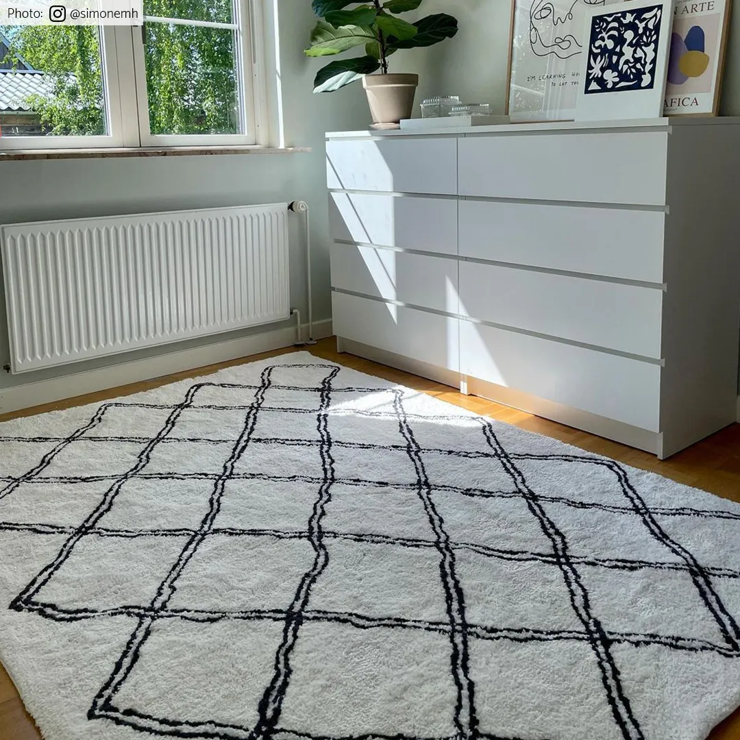 Ryatæpper - Morocco (sort/hvid)