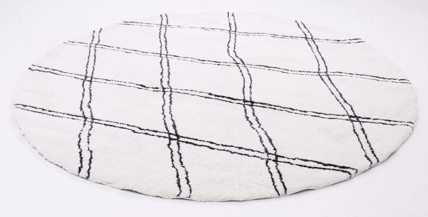 Runde tæpper - Morocco (sort/hvid)