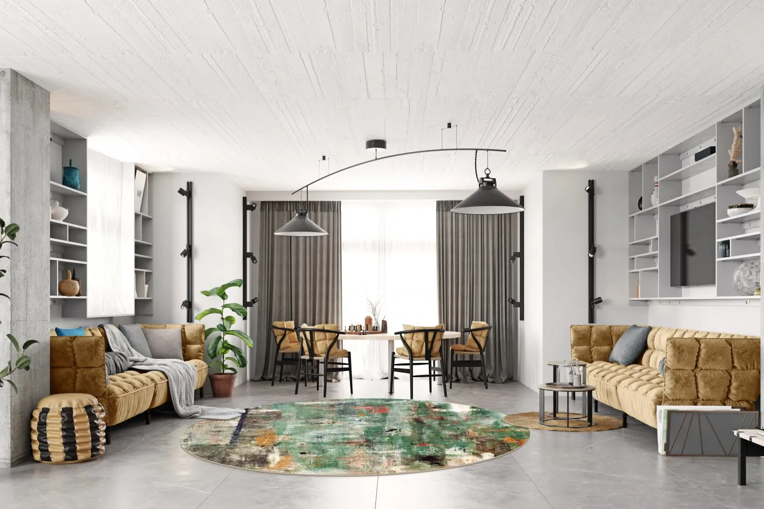 Rundt tæppe - Calabria (multi)