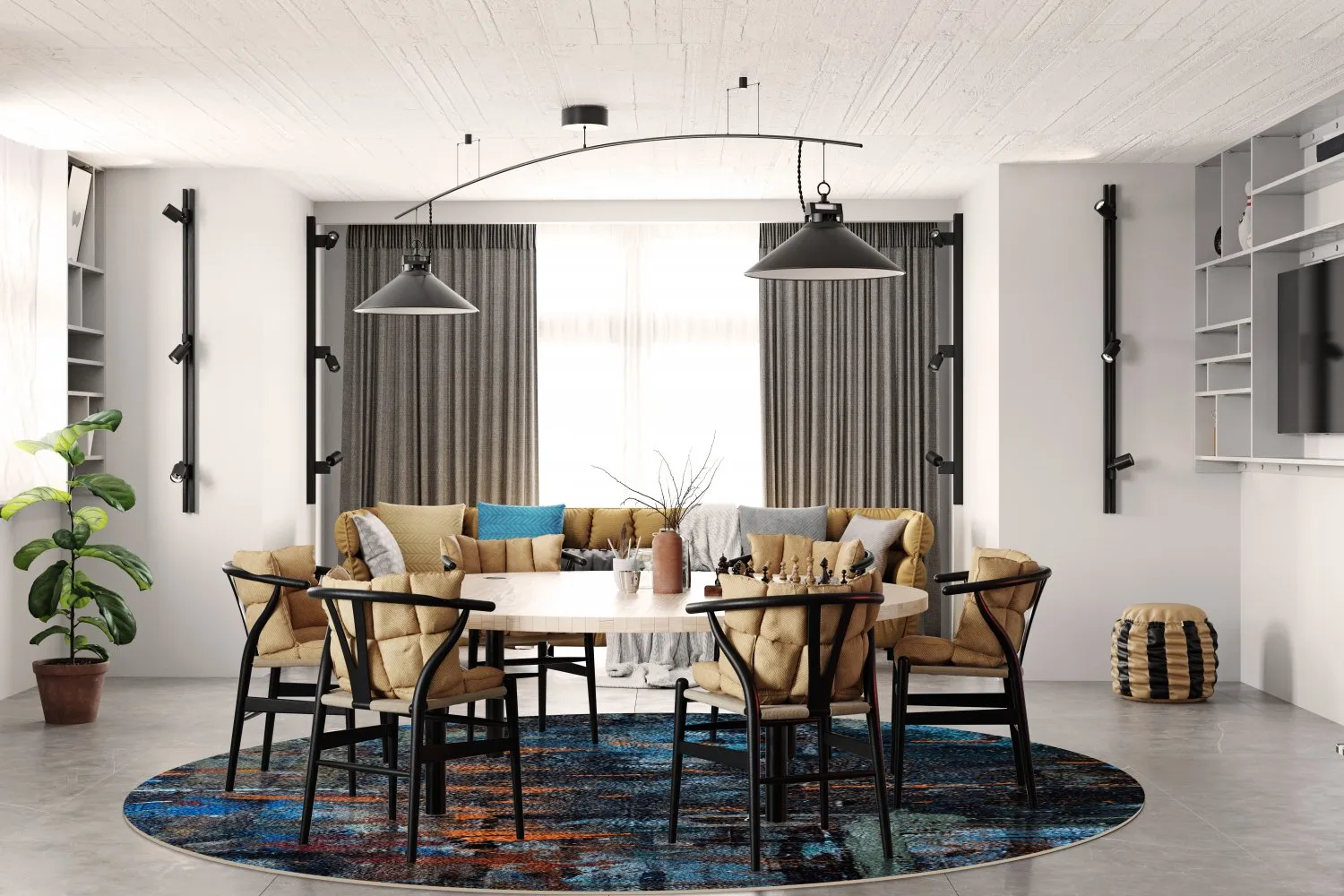 Rundt tæppe - Taranto (multi)