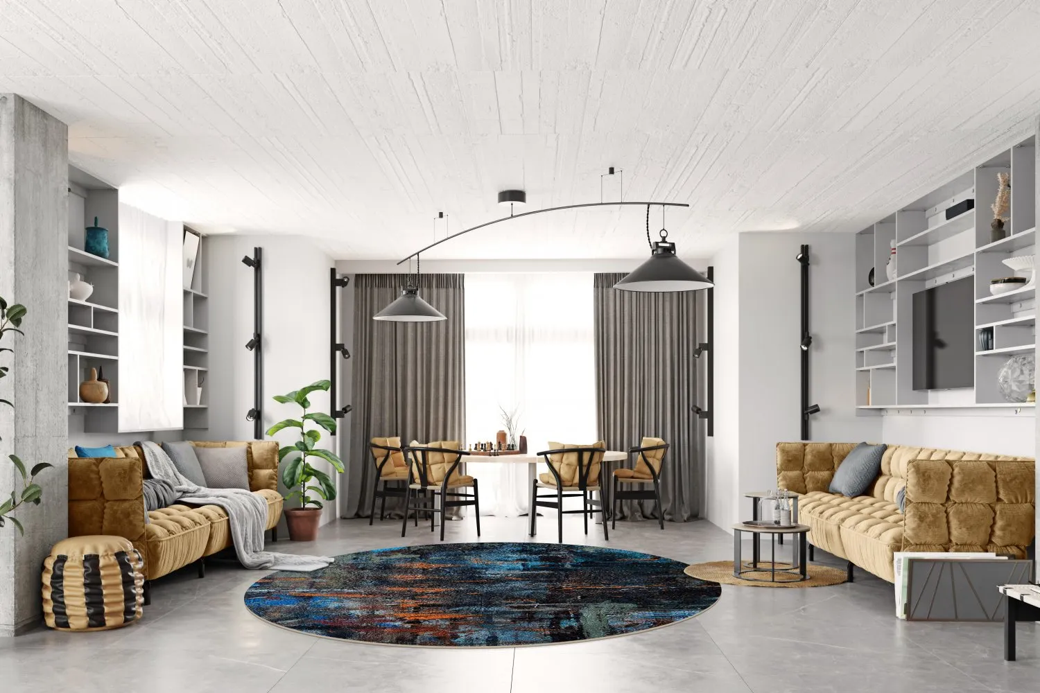 Rundt tæppe - Taranto (multi)