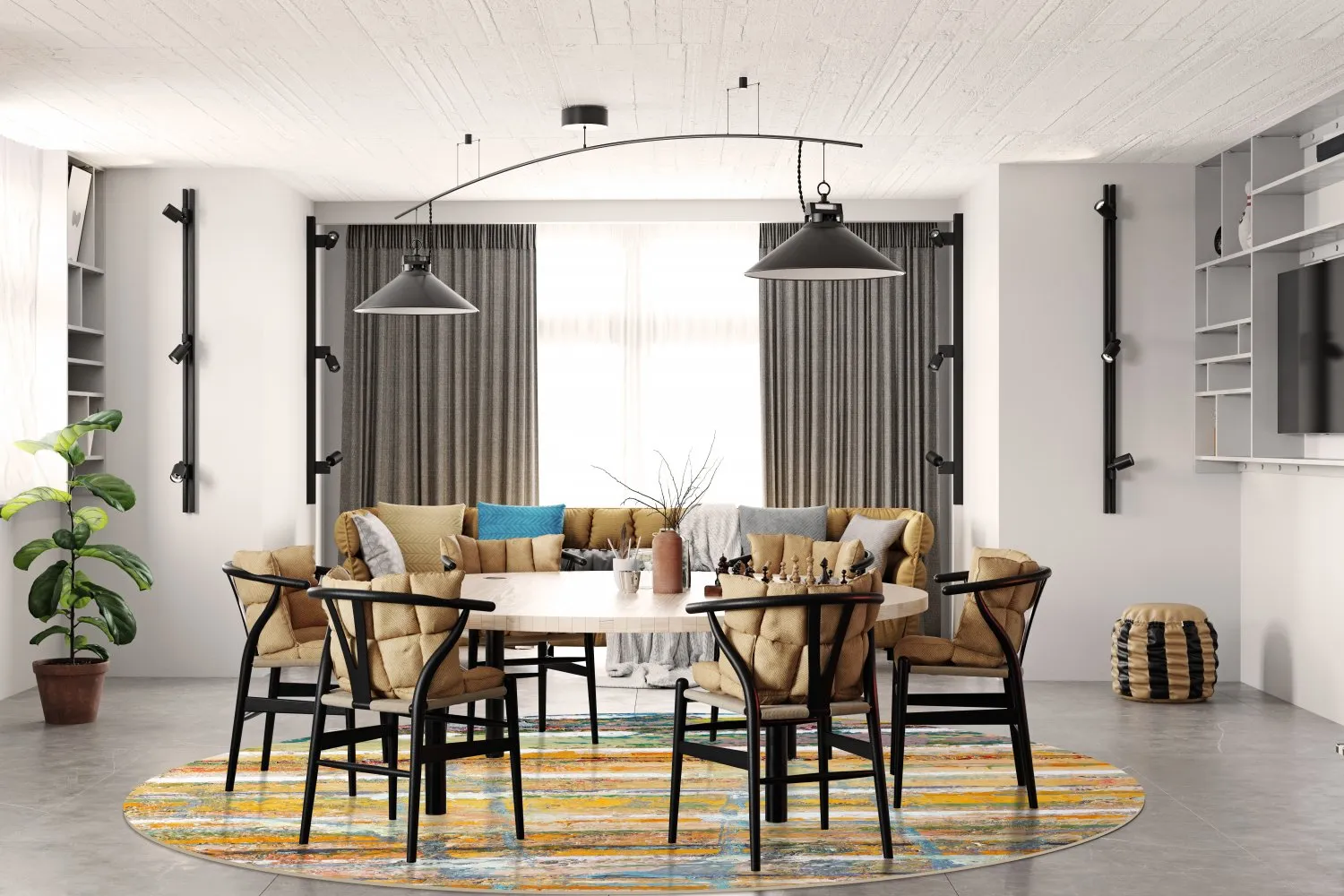 Rundt tæppe - Messina (multi)