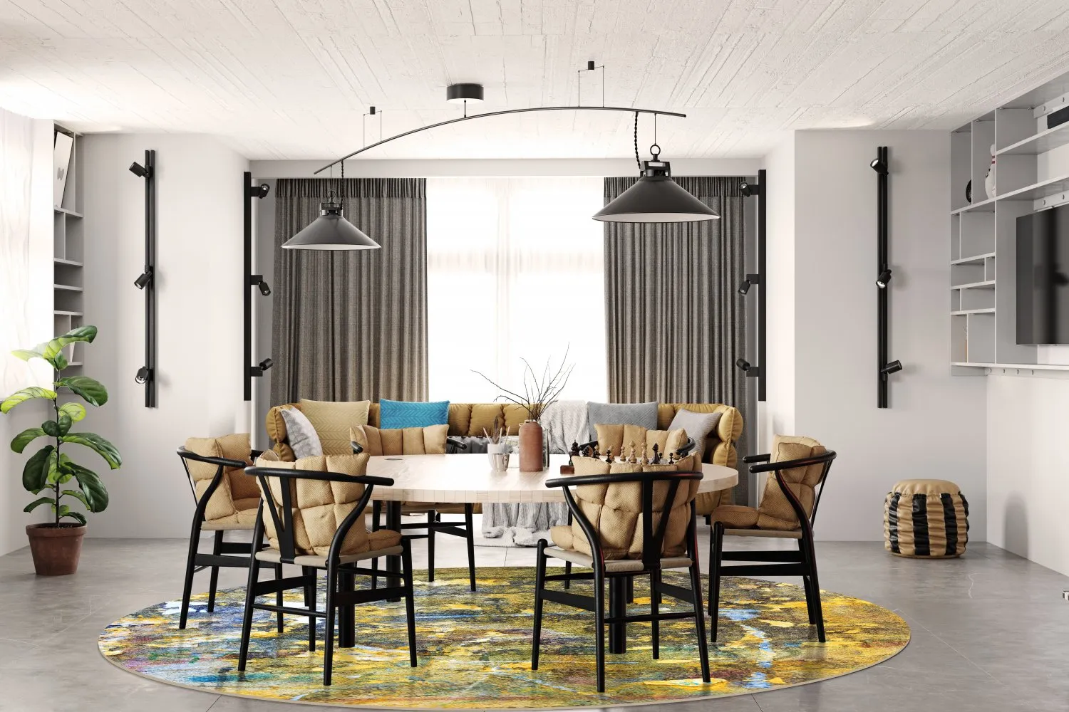 Rundt tæppe - Catania (multi)