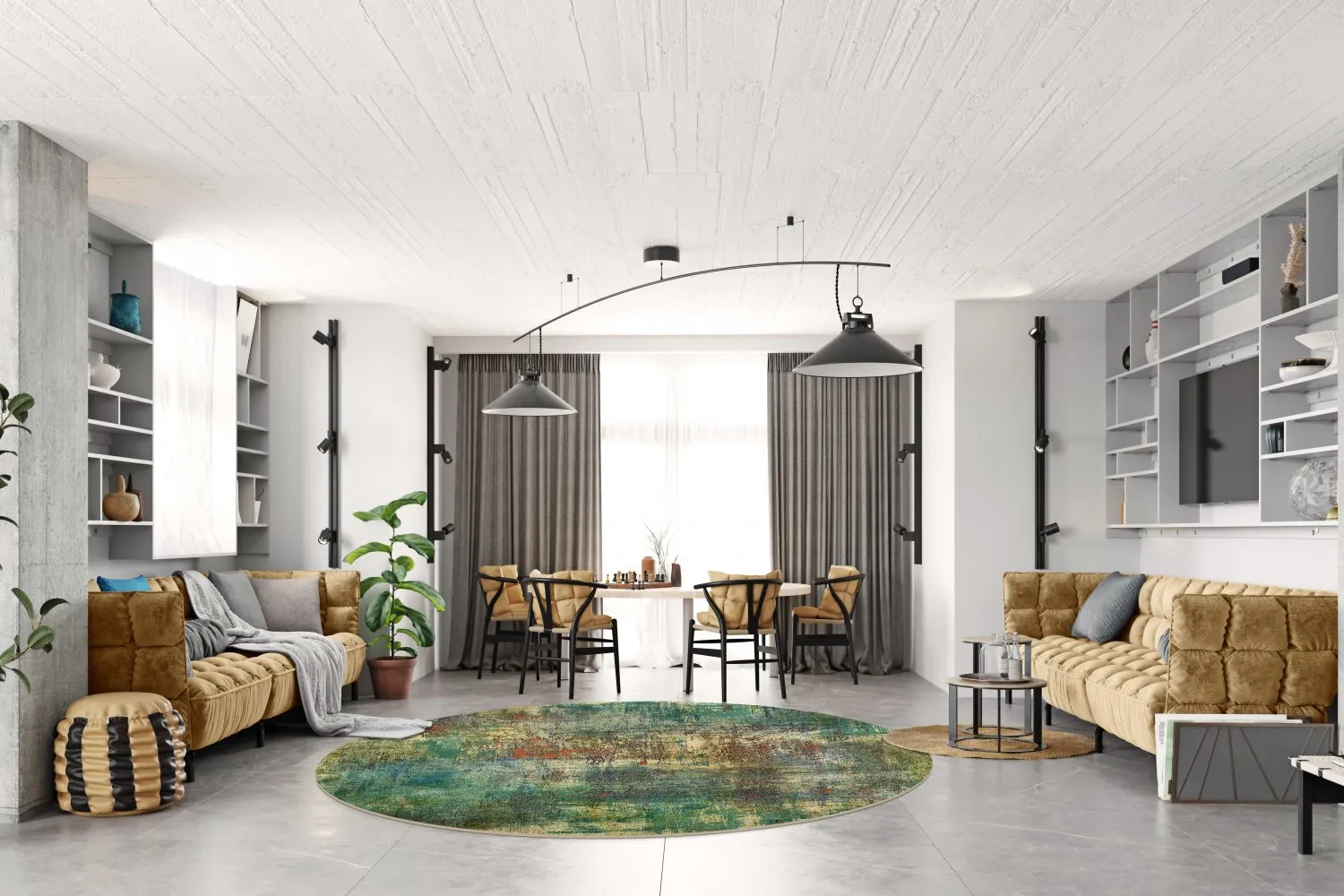 Rundt tæppe - Palermo (multi)