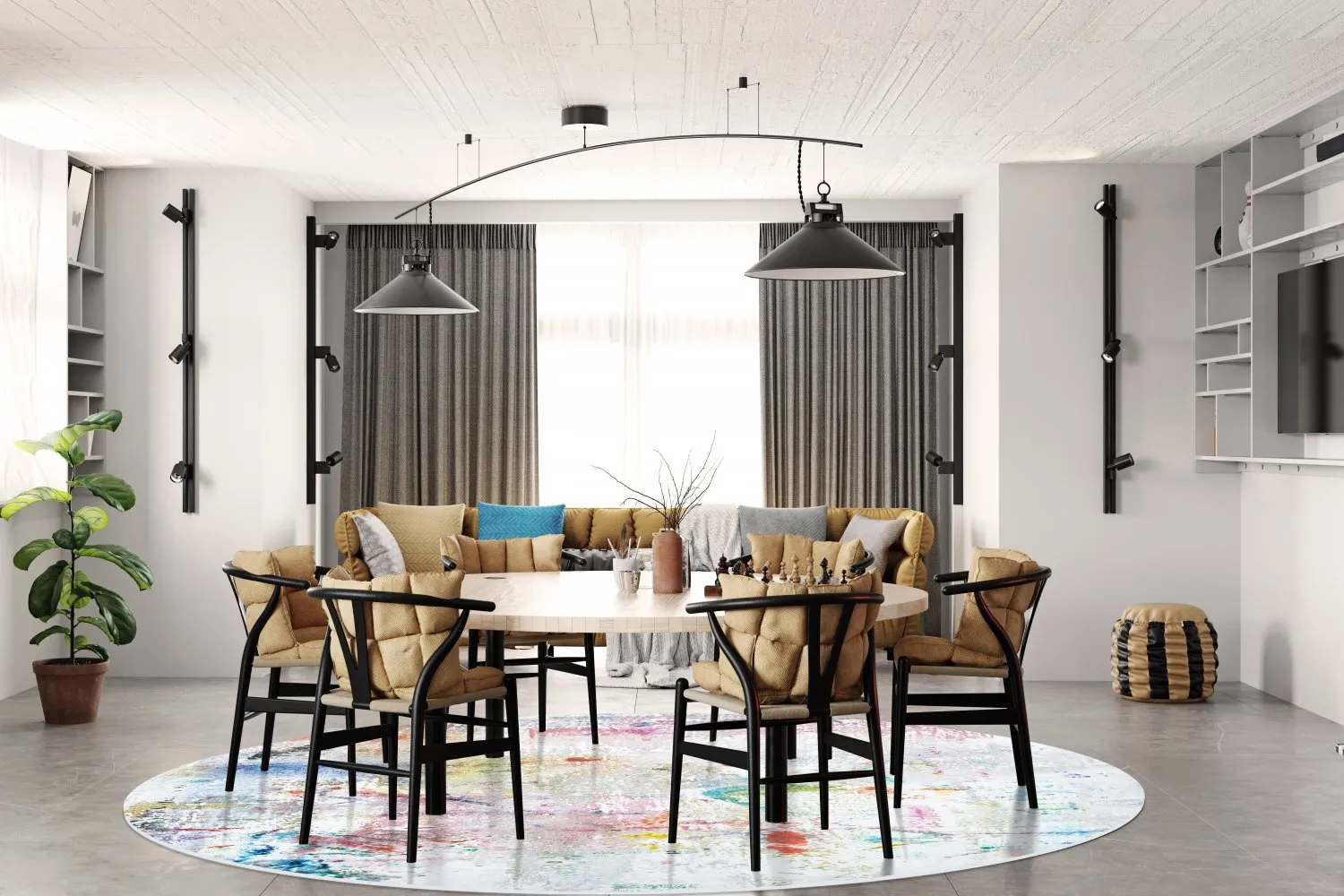 Rundt tæppe - Levidi (multi)