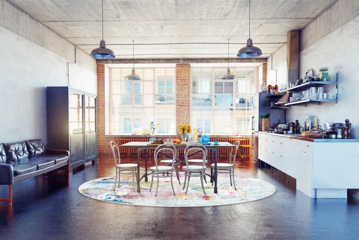 Rundt tæppe - Levidi (multi)