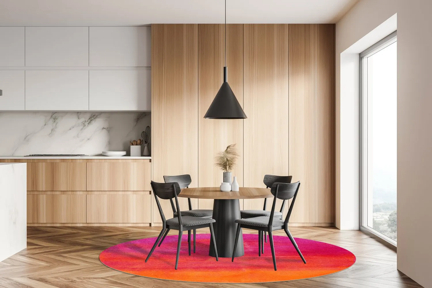 Rundt tæppe - Moura (multi)