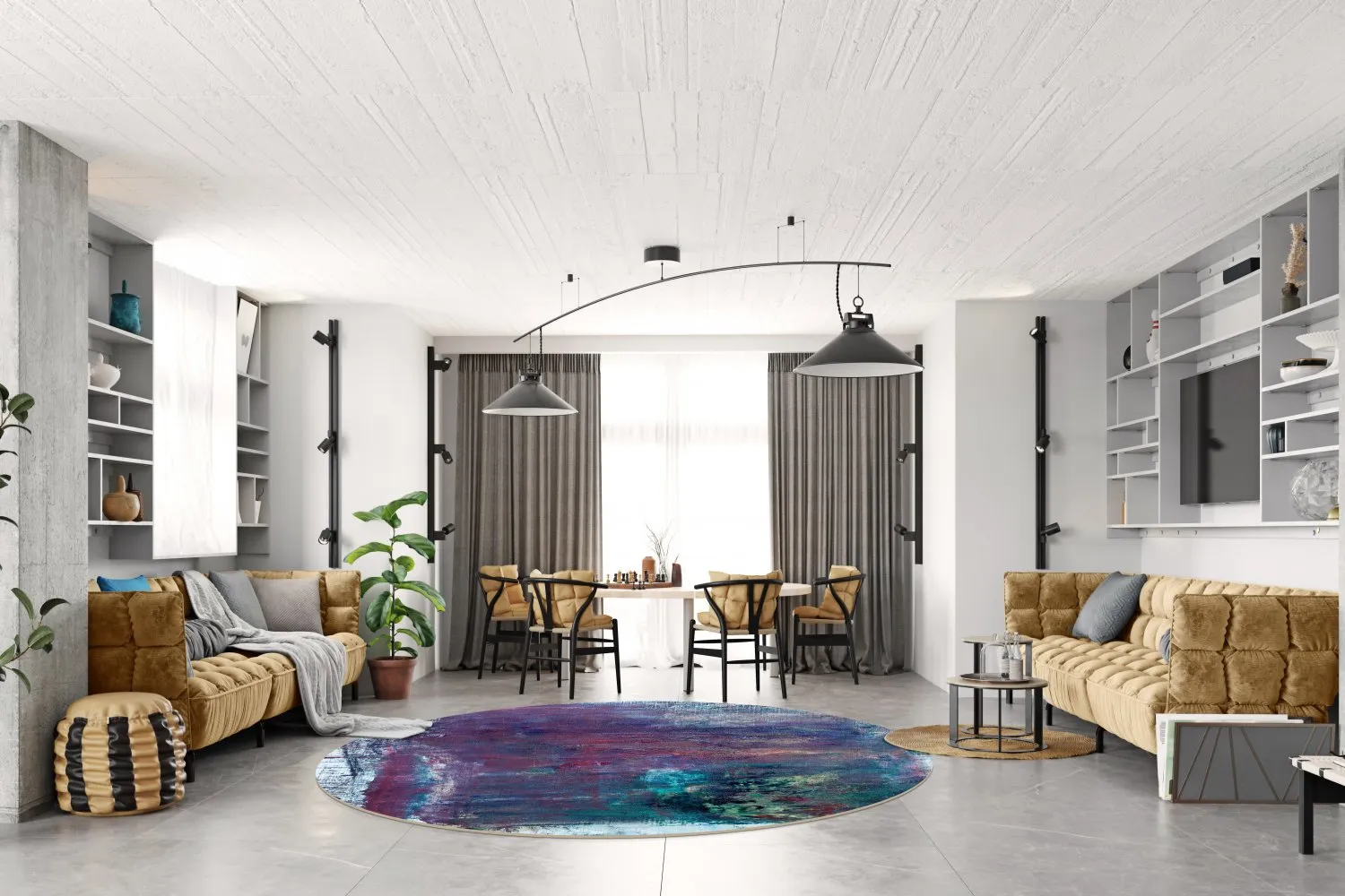 Rundt tæppe - Tolosa (multi)