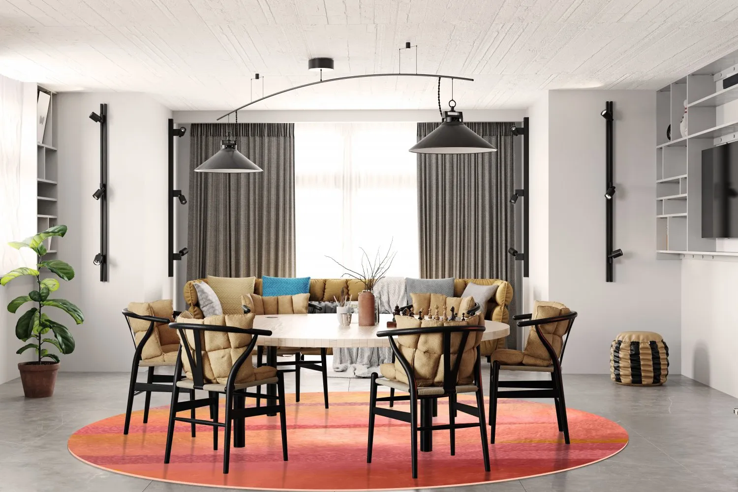 Rundt tæppe - Sondrio (multi)