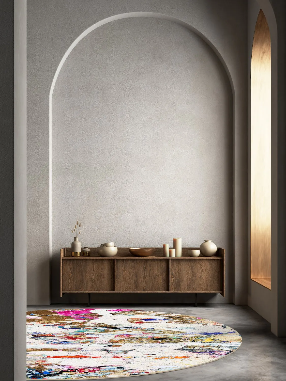 Rundt tæppe - Monza (multi)