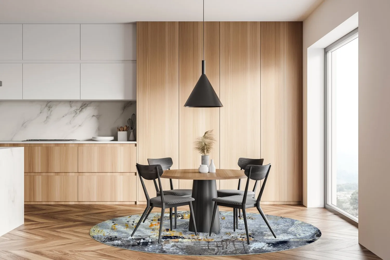 Rundt tæppe - Pias (multi)