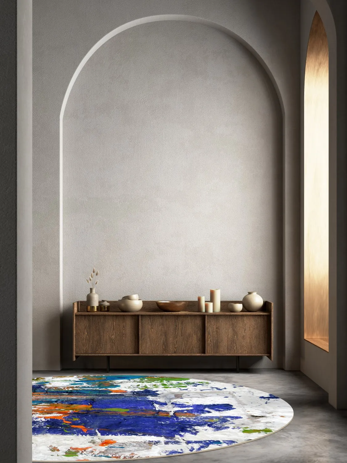 Rundt tæppe - Como (multi)