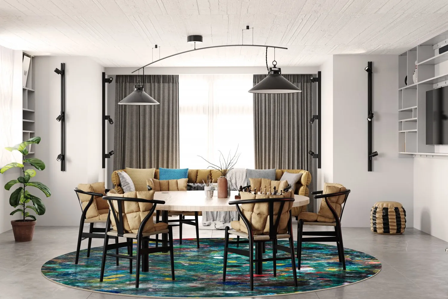 Rundt tæppe - Umbria (multi)