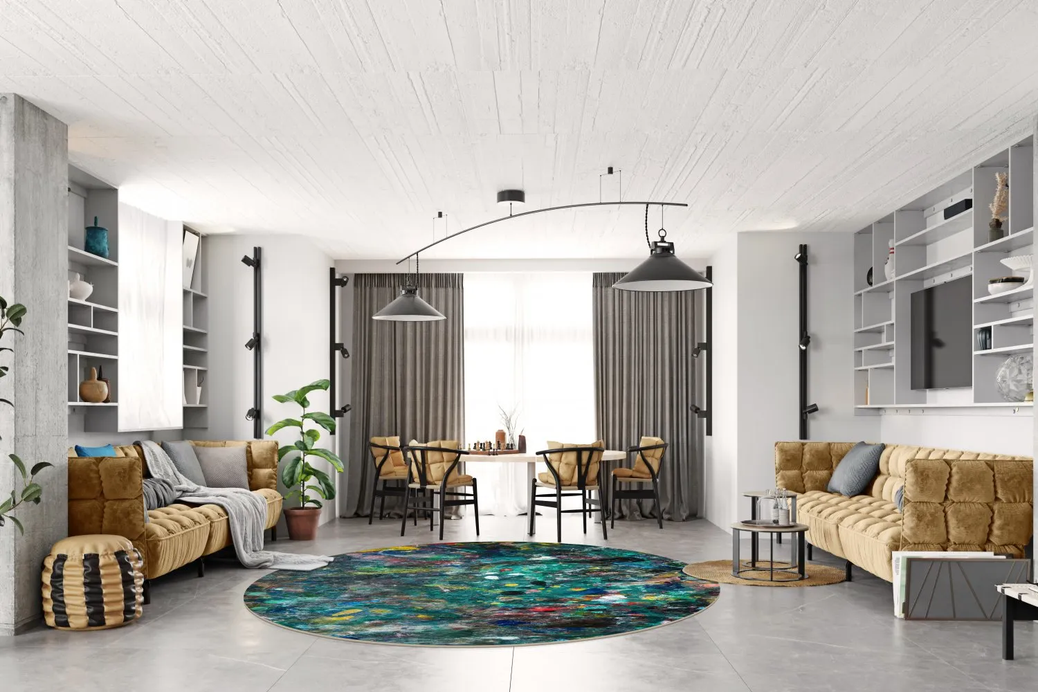 Rundt tæppe - Umbria (multi)