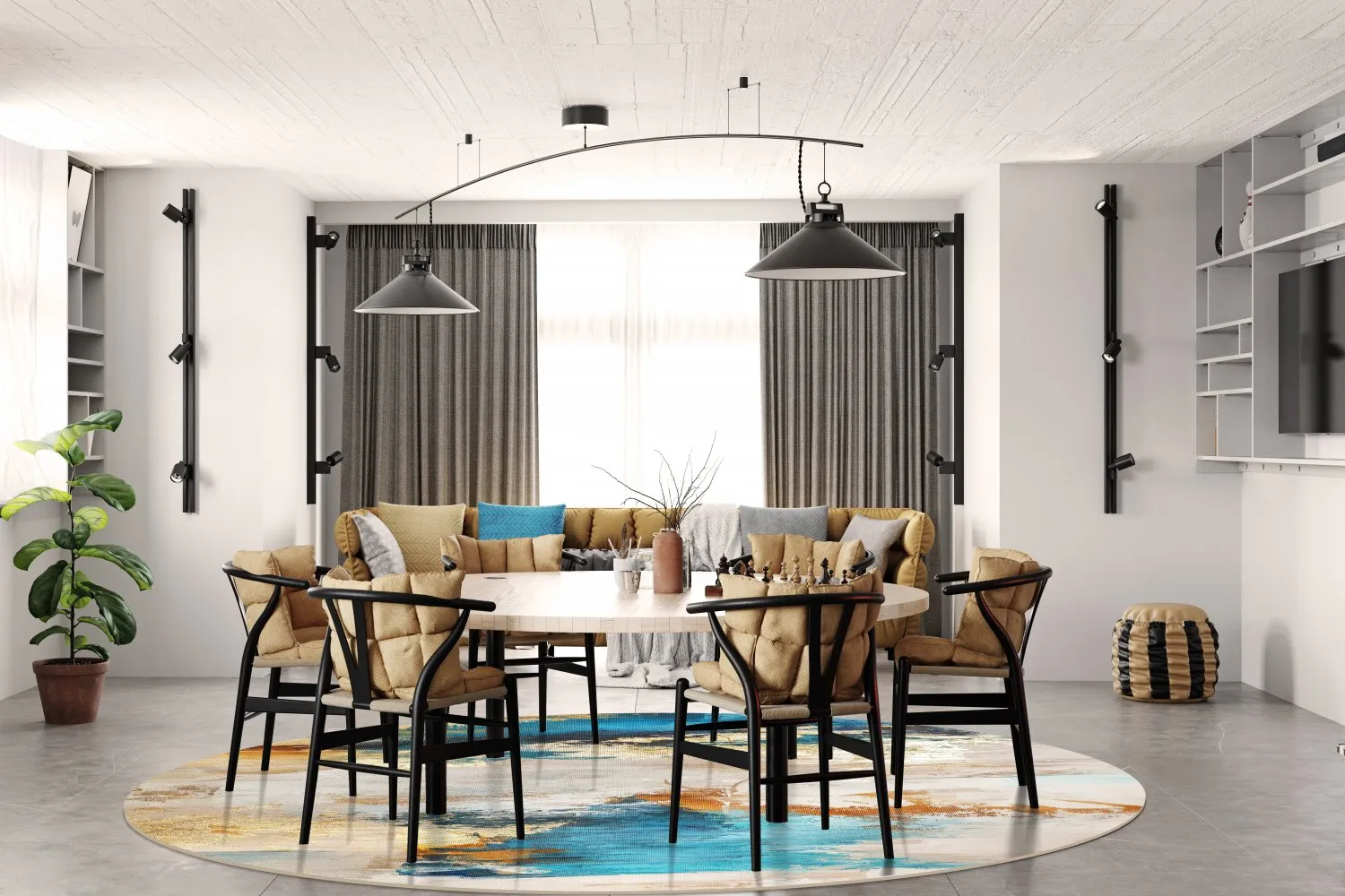 Rundt tæppe - Vasto (multi)