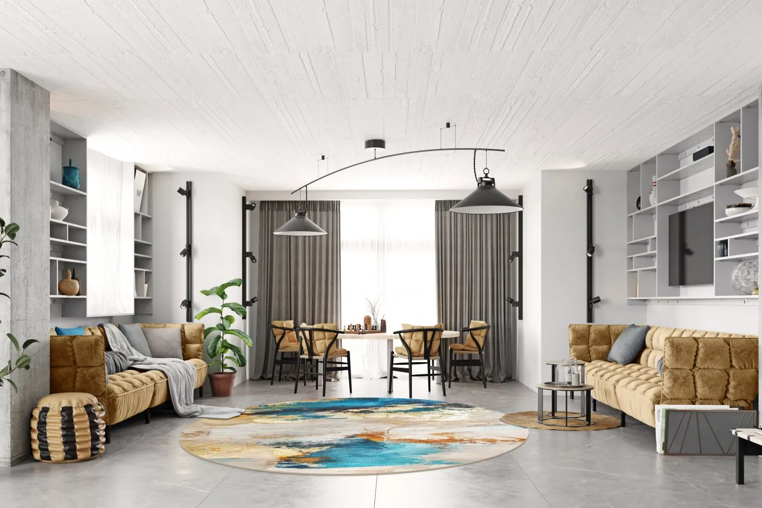 Rundt tæppe - Vasto (multi)